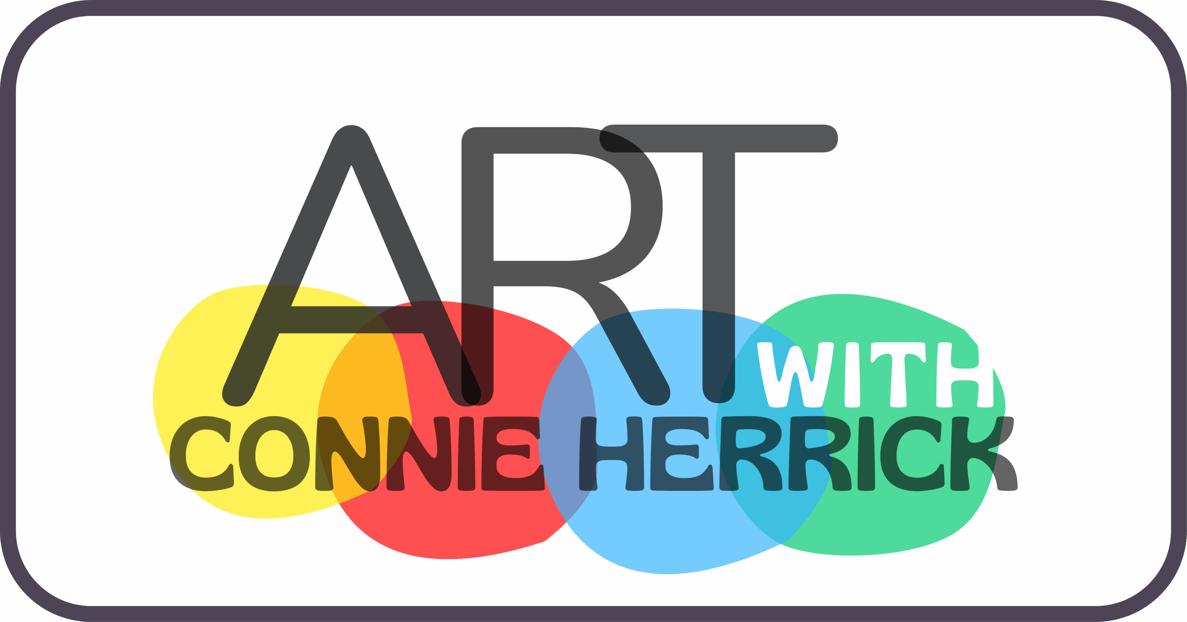 Colorful logo for Art with Bonnie Herrick podcast.