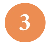 An orange circle with the white number 3 centered inside.